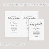 Printable Baby Sprinkle Invitation Set with Calligraphy Font