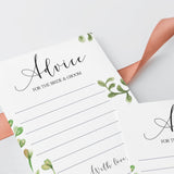 Garden Bridal Shower Advice Cards Instant Download