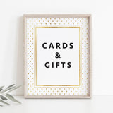Printable cards and gifts sign for modern shower by LittleSizzle