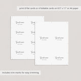 Calligraphy Dinner Party Seating Cards Template