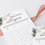 Printable scattergories game for bridal party by LittleSizzle