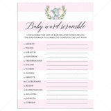 Baby girl word scramble printable by LittleSizzle