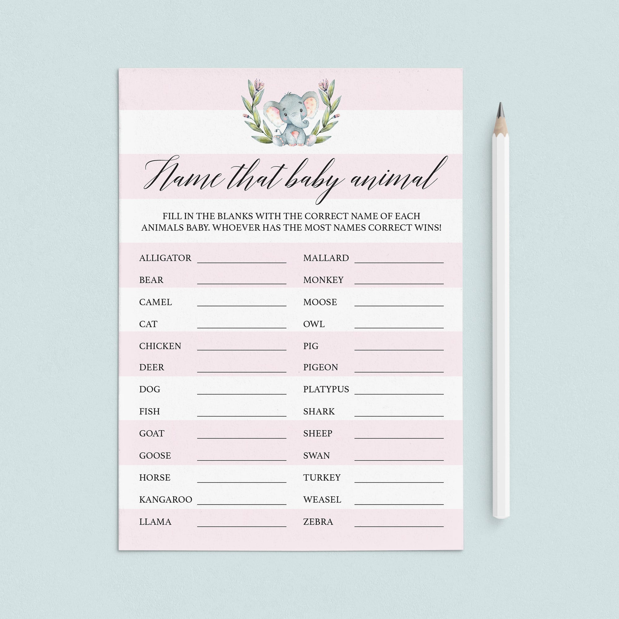 Baby animal name game anwers by LittleSizzle