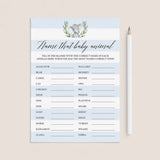 elephant baby shower games printable name that baby animal by LittleSizzle