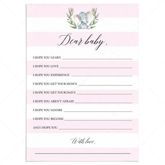 Elephant baby shower printable game cards by LittleSizzle
