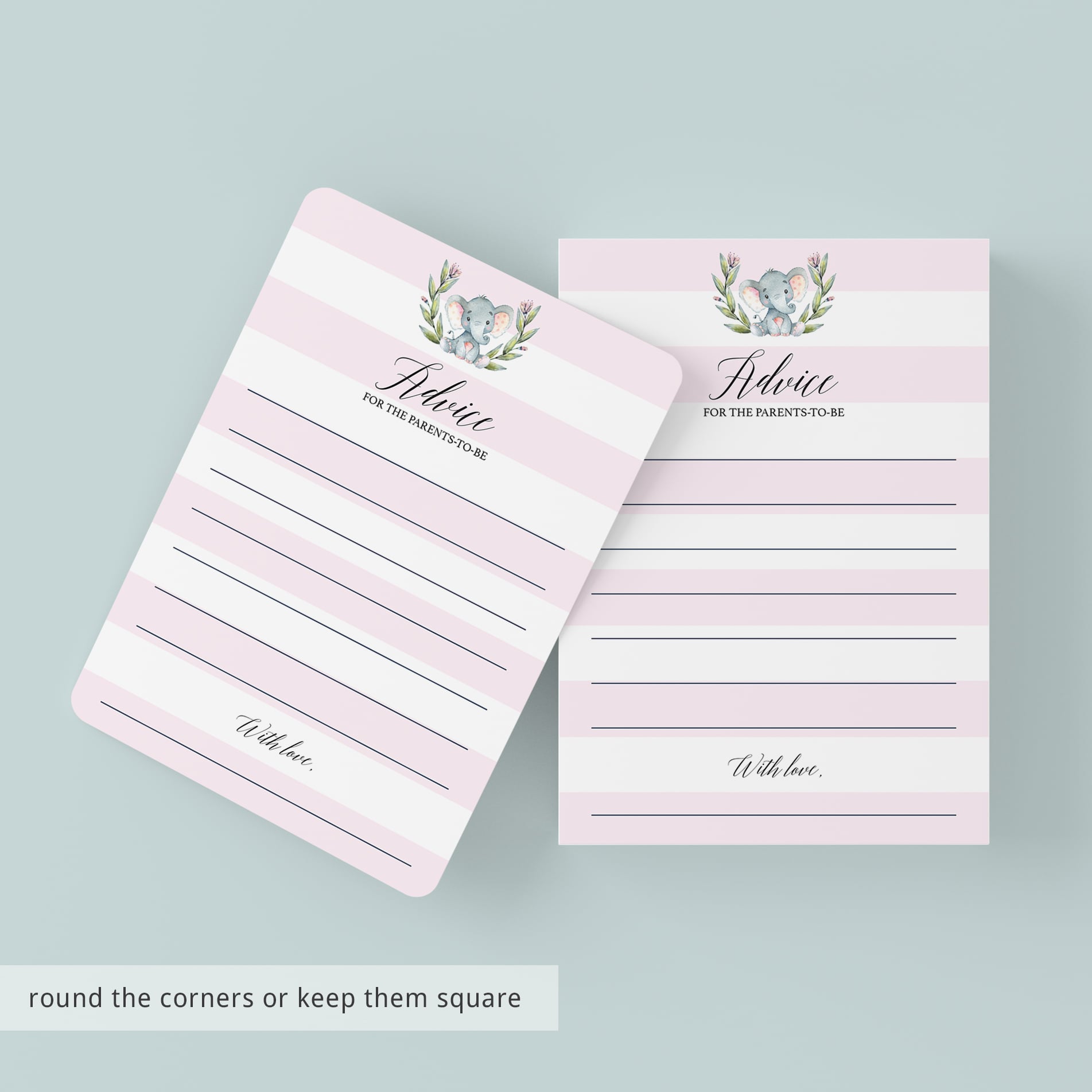 Elephant advice cards for baby shower by LittleSizzle