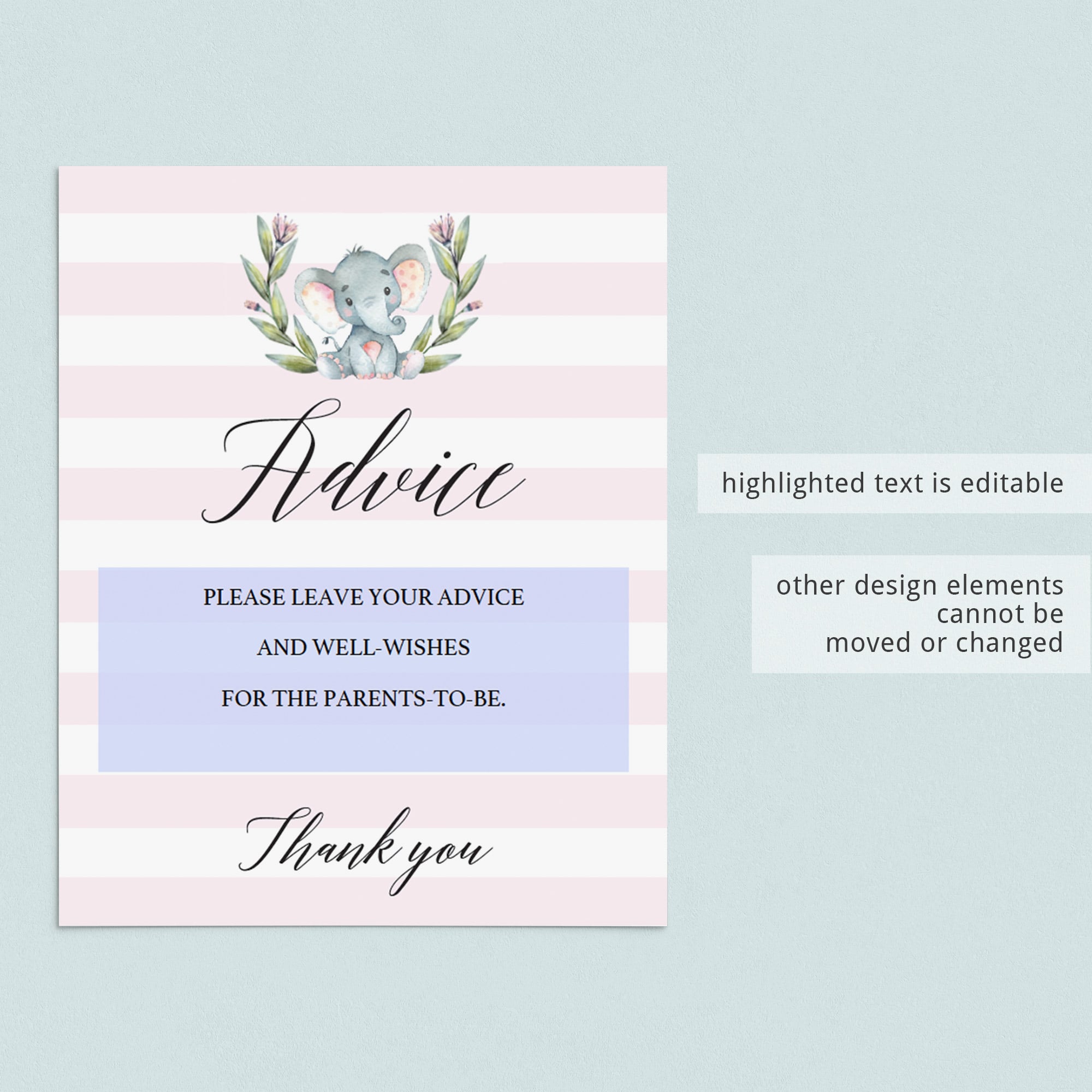 Instant download elephant party decor by LittleSizzle