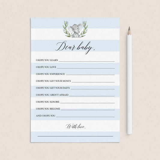 Elephant wishes for the new baby printable by LittleSizzle