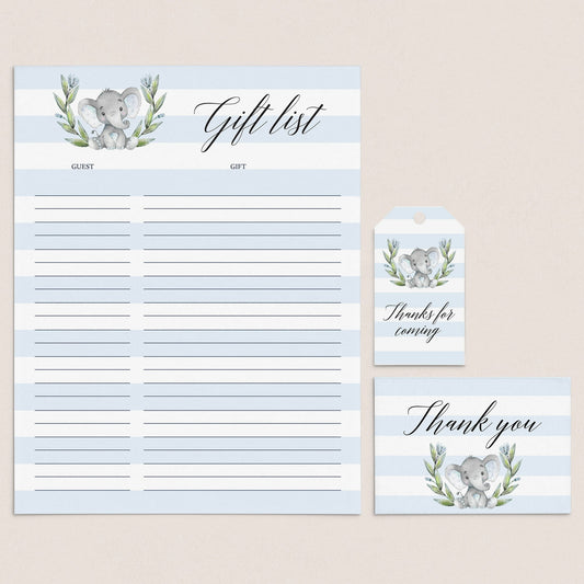 Elephant party supplies printable by LittleSizzle