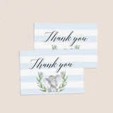 Blue elephant boy baby shower printable cards by LittleSizzle