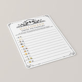 Halloween Emoji Pictionary Printable Vintage Black & Gold