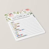 Blush Floral Emoji Pictionary Baby Shower Game Download