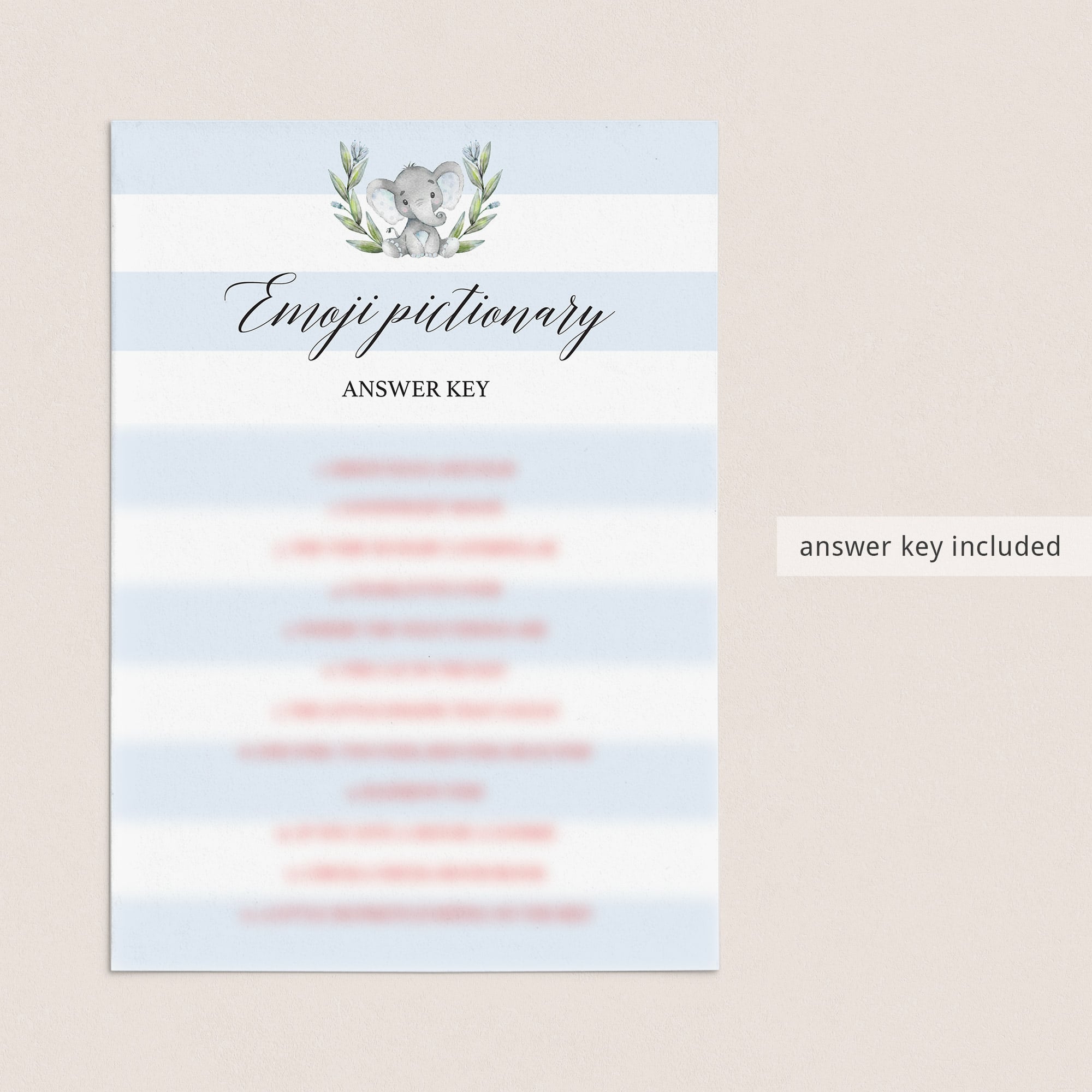 Baby shower games answer sheets download by LittleSizzle
