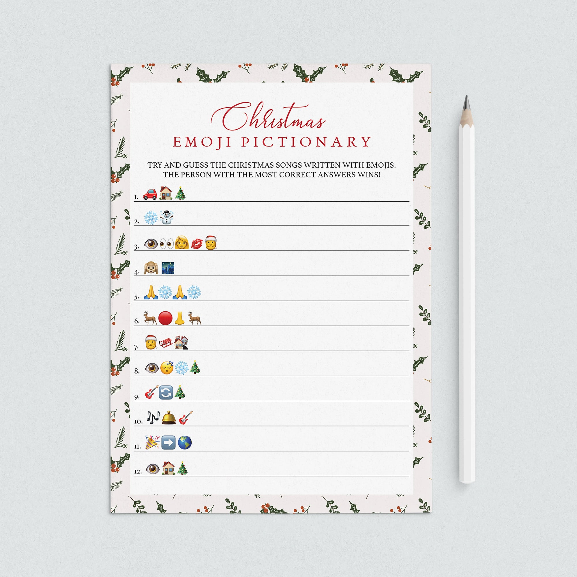 Christmas Emoji Game Digital Files by LittleSizzle