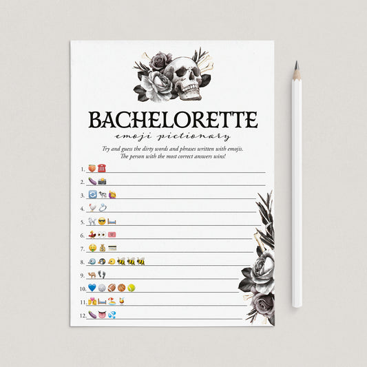 Skull Bachelorette Party Game Emoji Pictionary with Answers by LittlesSizzle