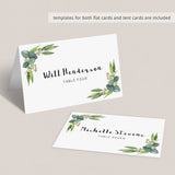 custom wedding place cards templates