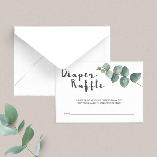 Diaper raffle ticket printable for gender neutral baby shower by LittleSizzle