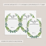 Greenery wreath baby shower keepsakes by LittleSizzle