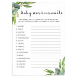 Scrambled word baby shower game gender neutral by LittleSizzle