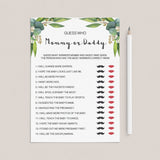 Gender neutral baby shower game mommy or daddy by LittleSizzle