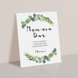 Botanical Baby Shower Momosa Table Sign Printable