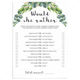Would she rather baby shower game gender neutral by LittleSizzle