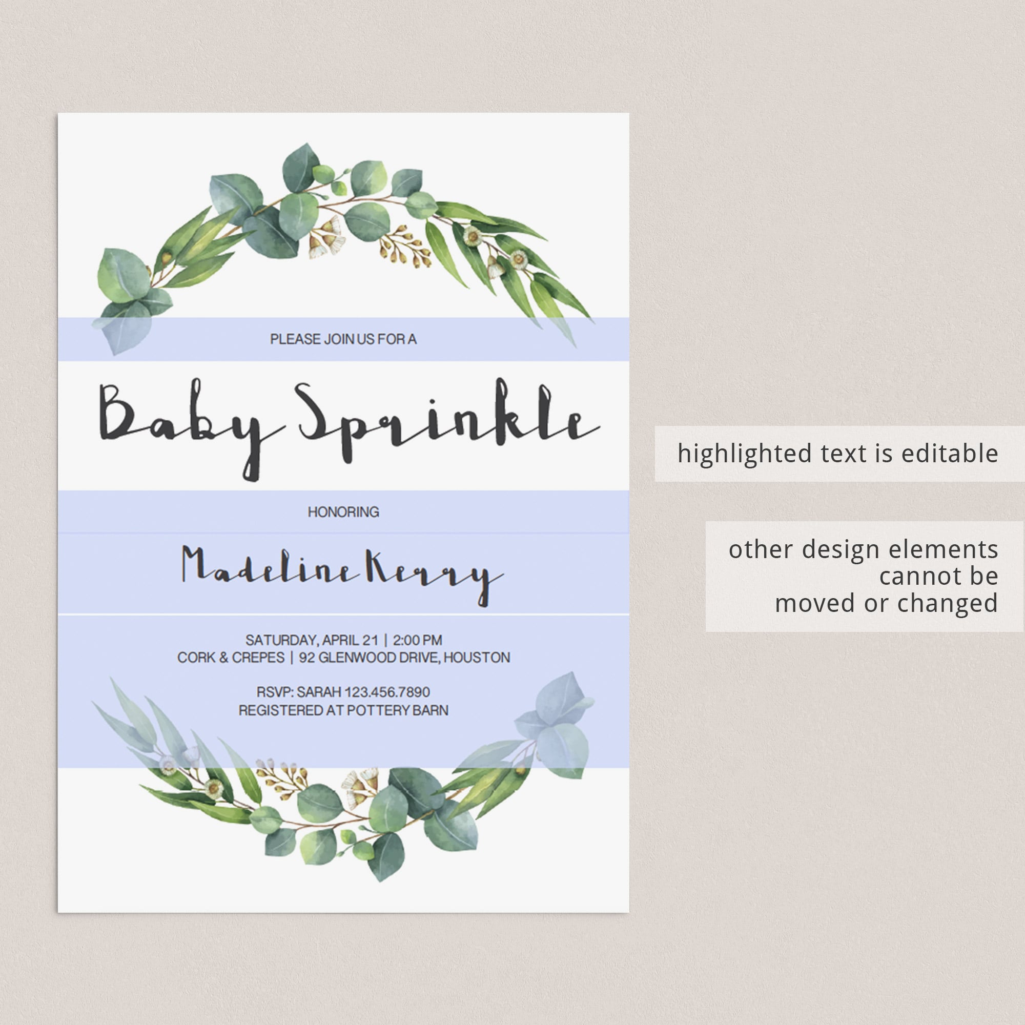 Editable baby sprinkle invitation download DIY by LittleSizzle