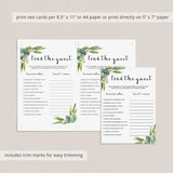 greenery bridal shower ice breaker game ideas