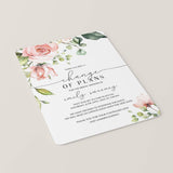 Postponement Template for Floral Bridal Shower