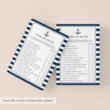 Bachelorette Ever or Never Game Nautical Theme
