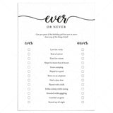 Girl 1st Birthday Party Game Ever or Never Printable by LittleSizzle