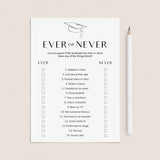 Ever or Never Graduation Party Game Download by LittleSizzle