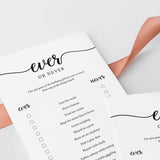 Girl 1st Birthday Party Game Ever or Never Printable