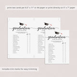 Has The Graduate Ever or Never Game Printable