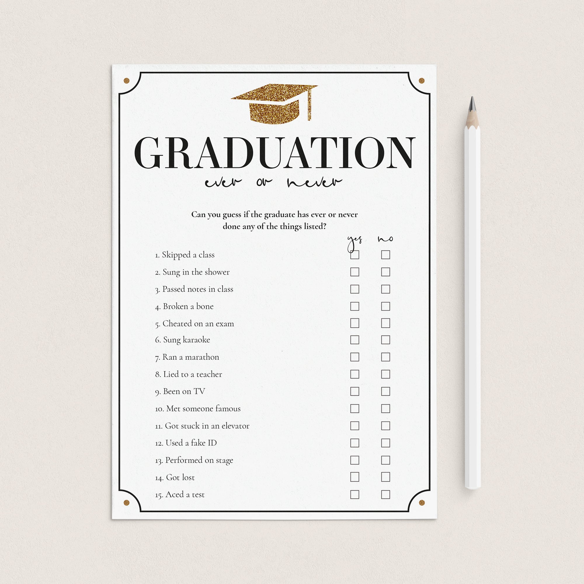 Has The Grad Ever Graduation Party Game Printable by LittleSizzle