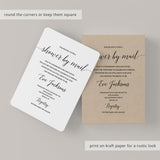 Calligraphy Shower by Mail Invitation Editable Template