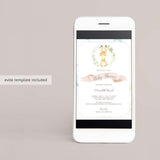 Watercolor Bunny Baby Shower Invitation Template