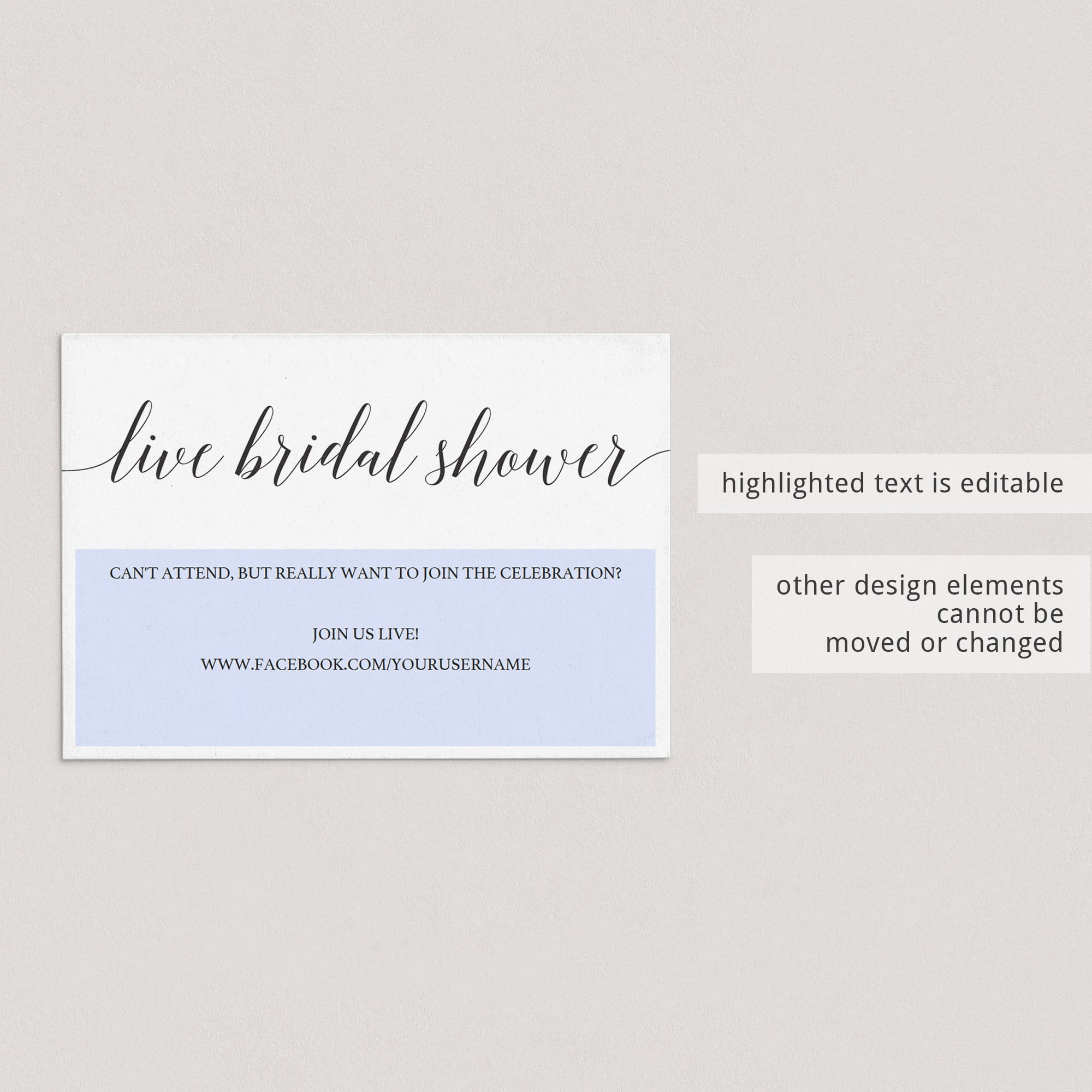 Facebook bridal shower insert cards by LittleSizzle