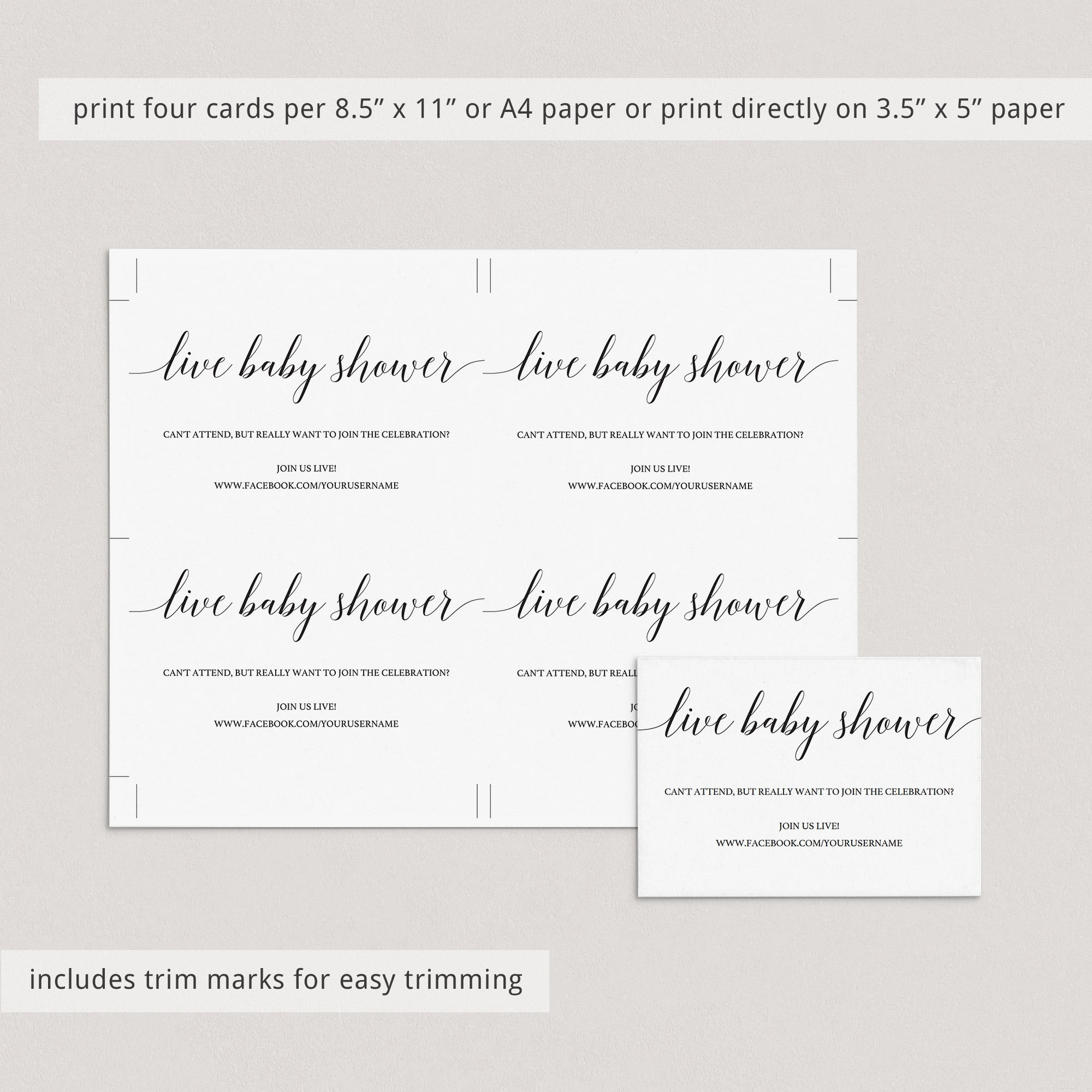 Online baby shower insert cards by LittleSizzle