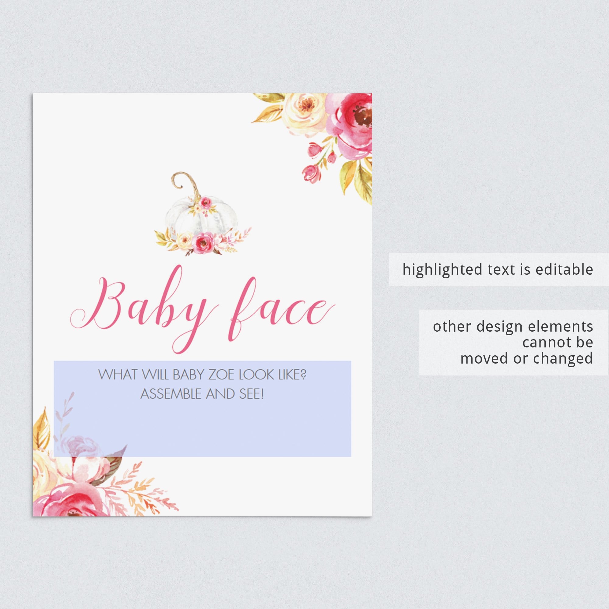 Fall baby shower activities download by LittleSizzle