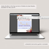 Boho Baby Shower Welcome Poster Customizable Template