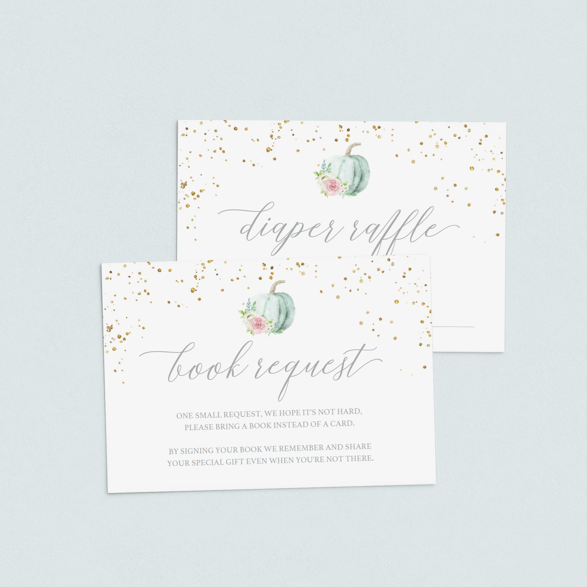 Floral Pumpkin Baby Shower Invitation Inserts by LittleSizzle