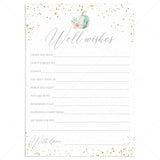 Watercolor Pumpkin Wedding Shower Well Wishes Cards by LittleSizzle