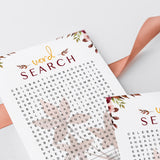 Fall Wedding Word Search Game Printable