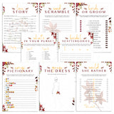 Burgundy Fall Bridal Shower Games Bundle Printable by LittleSizzle