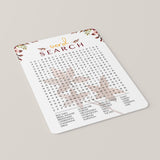 Fall Wedding Word Search Game Printable