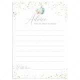 Fall Wedding Advice Cards with Watercolor Pumpkin by LittleSizzle