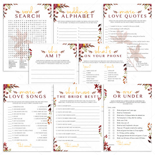 8 Falling In Love Wedding Shower Games & Activities Printable by LittleSizzle