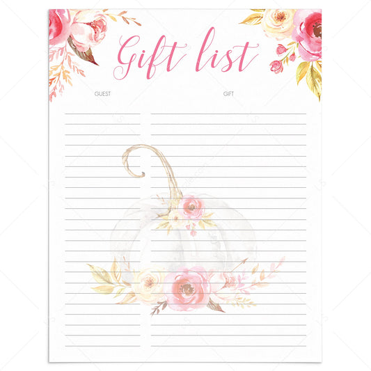 Pumpkin party gift and guest sheet printable by LittleSizzle