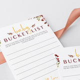 Printable Baby Bucket List Cards Burgundy and Gold